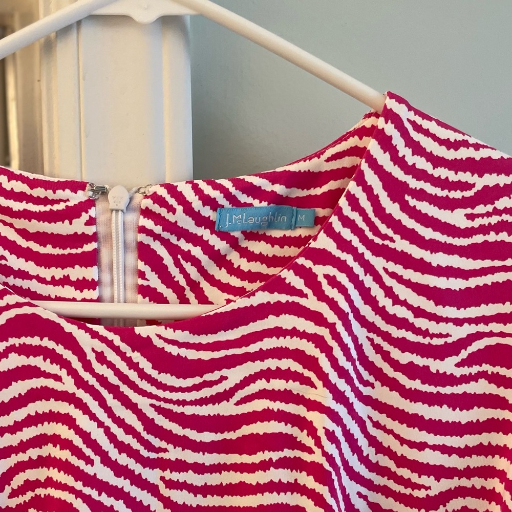 J. McLaughlan Pink Zebra-Strip Side Knot Dress